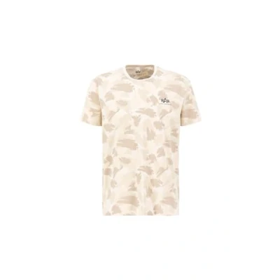 Abbildung von Alpha Industries Backprint camo Tshirt print, Herren, Größe: Large, Sand