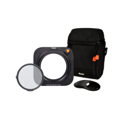 Abbildung von Rollei Filterhalter Set MK 3. Rechteck inkl. magnetischem CPL Filter,Adapterringen von 52 bis 82mm und Filtertasche
