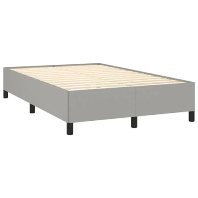 Abbildung von vidaXL Bettgestell, Polsterbett Bett mit Stützbeinen, Bettrahmen Lattenrost für Schlafzimmer, Doppelbett Schlafzimmerbett, Hellgrau 120x190cm Stoff