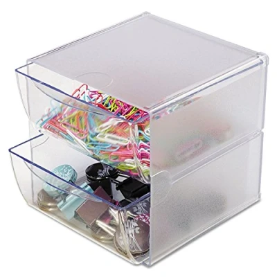 Abbildung von Deflecto Organiser Cube transparent 2 Schubladen 15x15x18,2cm