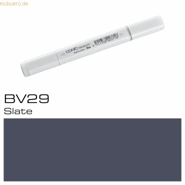 Abbildung von COPIC Sketch Marker Typ BV 29, Slate, professioneller Pinselmarker, mit einer Super Brush Spitze und Medium Broad