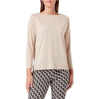 Abbildung von comma Longsleeve AUS Strickpullover, Damen, Größe: 38, Beige