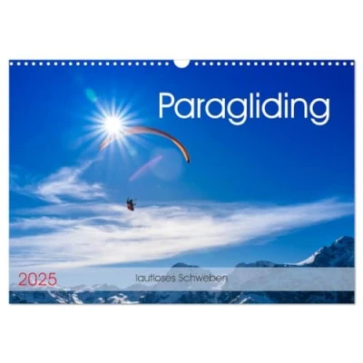 Abbildung von Paragliding lautloses Schweben (Wandkalender 2025 DIN A3 quer), CALVENDO Monatskalender