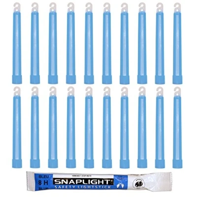 Abbildung von Cyalume SnapLight Knicklichter in Blau (20 er Pack) 15 cm Glow Sticks mit Haken am Ende ultra helle Light einer Leuchtdauer von 8 Stunden