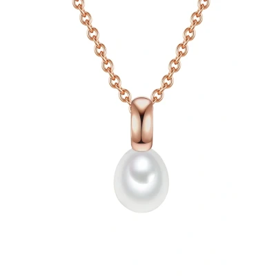 Abbildung von Valero Pearls Damen Kette Sterling Silber 925 rosévergoldet Süßwasser Zuchtperlen Halskette Frauen Roségold Farben perle
