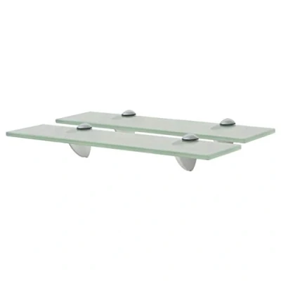 Abbildung von vidaXL 2X Regal Schwebend Wandregal Glasregal Glasboden Glasablage Badablage Wandablage Badregal Ablage Regale Bad Glas 40x20cm 8mm Schwarz
