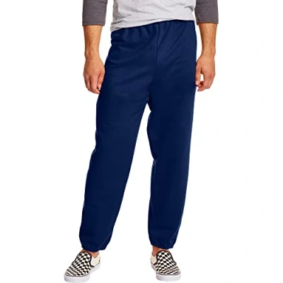 Abbildung von Hanes Herren EcoSmart Best Sweatpants, Athletic Lounge Pants with Cinched Cuffs, 1 Or 2 Pack Hose, Marineblau, Stück, Groß