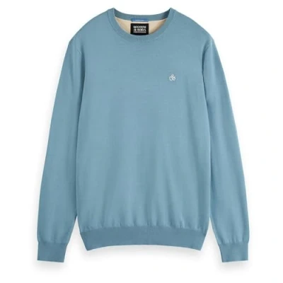 Abbildung von Scotch &amp; Soda Essential Crewneck Strickpullover, Herren, Größe: Medium, Bay blue
