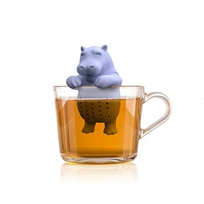 Abbildung von WestCraft Teesieb Cute Animal Tee Sieb, Ei, Tea Infuser, Teekugel Silikon Hippo, Silikon, (1 St), Lustige Ei Tier Figuren, Zur Zubereitung von 1 Tasse losen