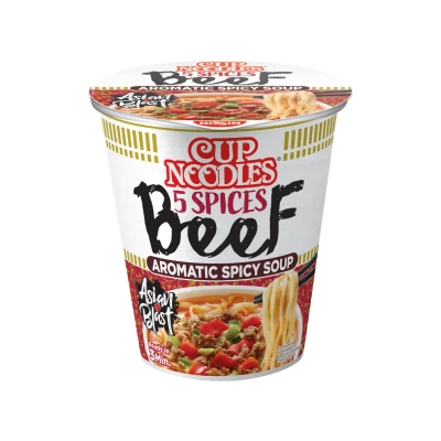 Abbildung von Nissin Instant Rindfleisch 5 gewürze Cup Nudeln 63 g