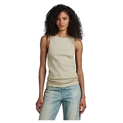 Abbildung von G STAR RAW Damen Tanktop 3D Rib, Beige (spray green D23093 D276 D606), XS