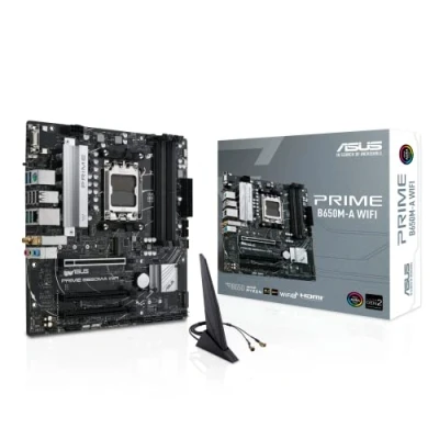 Abbildung von ASUS Prime B650M A WiFi Gaming Mainboard Sockel AMD AM5 (Ryzen 7000, micro ATX, DDR5 Speicher, PCIe 5.0, 6, BIOS Flashback, USB 3.2 Gen 2, Aura Sync)