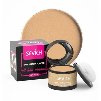Abbildung von Sevich Ansatzpuder Haarpuder Männer und für Frauen wasserfesten Haar Concealer zur Haarverdichtung Wurzeln dünner werdendes Haar, 4g Blond