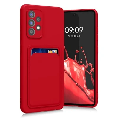 Abbildung von kwmobile Handyhülle kompatibel mit Samsung Galaxy A52 / 5G A52s Hülle Handy Cover Fach für Karten in Rot