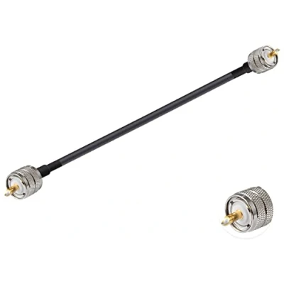 Abbildung von Vecys PL 259 Kabel UHF Stecker auf Verlustarmes Koaxialkabel Überbrückungskabel RG58 12&quot;/30CM für Walkie Talkie CB Radio SWR Meter Antennenanalysator