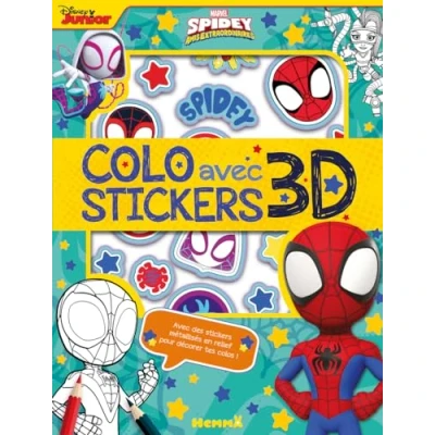 Abbildung von Marvel Spidey et ses amis extraordinaires Colo Avec stickers 3D des métallisés en relief pour décorer tes colos !