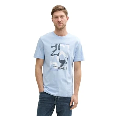 Abbildung von TOM Tailor MIT Print Tshirt print, Herren, Größe: Large, Light powder blue