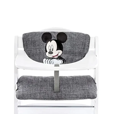Abbildung von Hauck Hochstuhlauflage Disney Deluxe Mickey Grey, Sitzpolster Sitzkissen Sitzauflage für Alpha Hochstuhl