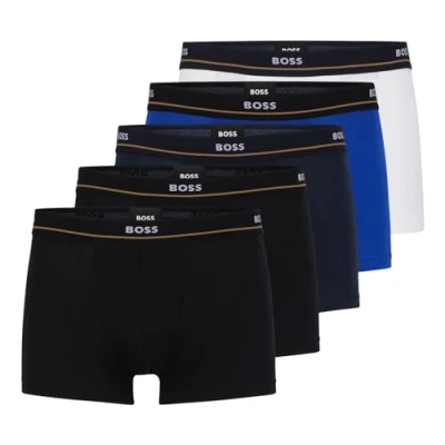 Abbildung von BOSS Trunk Essential 5 PACK Panties, Herren, Größe: Small, Black/blue