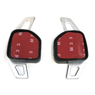 Abbildung von H Customs Schaltwippen Verlängerung Shift Paddle Alu silber gebürstet Type A kompatibel mit LEON 5F, ab 2012, auch CUPRA