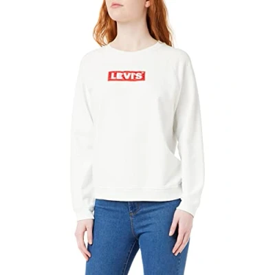 Abbildung von Levi&#039;s Damen Relaxed Graphic Crew Sweatshirt Box Tab White+ (Weiß) S