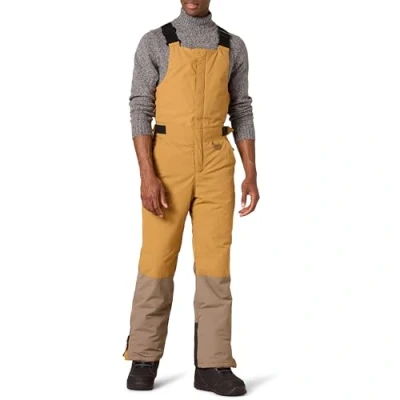 Abbildung von Amazon Essentials Herren Wasserfeste, isolierte Schnee Latzhose, Gold Hellbraun Farbblock, S