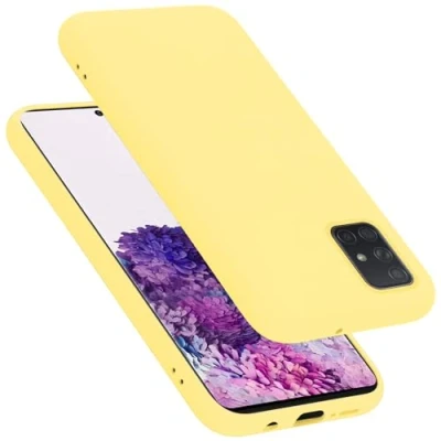 Abbildung von Cadorabo Hülle kompatibel mit Samsung Galaxy A71 4G Silikon Handyhülle für Case aus flüssigem stoßfeste dünne TPU Schutzhülle Liquid GELB