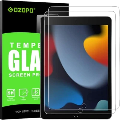 Abbildung von GOZOPO [2 Stück] Schutzfolie für iPad 9. / 8. 7. Generation (iPad 9/8/7 10.2 Zoll, 2021/2020/2019), 9H Härte Panzer Schutz Glas Gehärtetem Displayschutzfolie