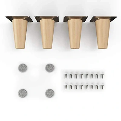 Abbildung von sossai® Möbelfuß Holzfüße Rund gerade Ausführung Öl Finish / Natur, (4 St), 8cm 71cm