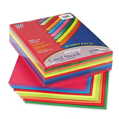Abbildung von Pacon Kartonpapier, buntes Jumbo Sortiment, 10 Farben, 21,6 x 27,9 cm, 250 Blatt