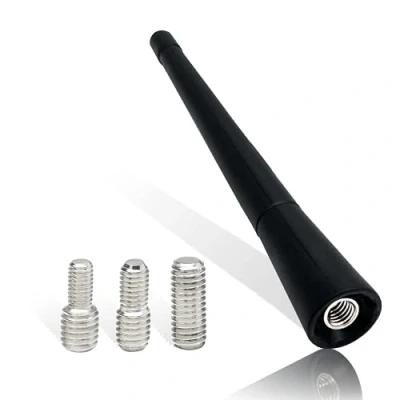 Abbildung von Vecys KFZ Kurzstab Dachantenne FM/AM Autoantennenstange Autodachantenne Universal Short Rod Mit 3 verschiedenen Adaptern (M4, M5, M6) für den Radioempfang, geeignet alle Autos Lastwagen