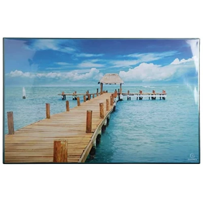 Abbildung von Exacompta Ref. 29794E Karton mit 10 Schreibtischunterlagen aus festem Mauspad Vorder und Rückseite PVC für den täglichen Gebrauch 37,5 x 57,5 cm Motiv: Sea wird flach