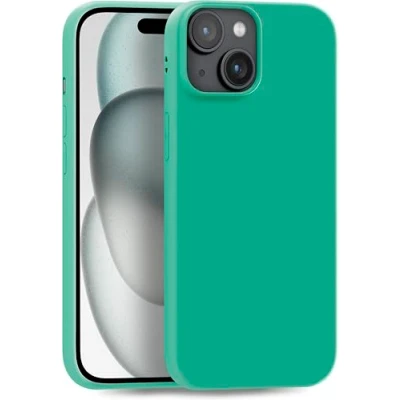 Abbildung von MyGadget Hülle kompatibel mit iPhone 15 Plus robuste Silikon Schutzhülle TPU Case Slim Silikonhülle Back Cover Ultra Kratzfest Handyhülle matt Dunkelgrün