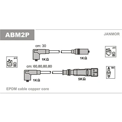 Abbildung von JANMOR ABM2P Zündkabelsatz AUDI: Coupe B3, 100 C3 Limousine, Avant