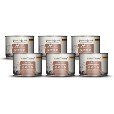 Abbildung von Venandi Animal Premium Katzenfutter Kalb als Monoprotein, Nassfutter, getreidefrei und naturbelassen, 6er Pack (6 x 200g)