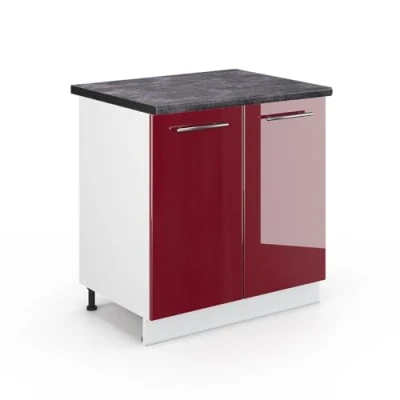 Abbildung von Vicco Spülenunterschrank Fame Line, Bordeaux Hochglanz/Weiß, 80 cm, AP Anthrazit