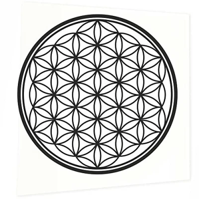 Abbildung von INDIGOS UG Aufkleber Autoaufkleber JDM Die Cut Blume des Lebens Baum 150x150mm schwarz Heckscheibe Heckscheibenaufkleber Sticker Tuning Boot Auto Laptop LKW