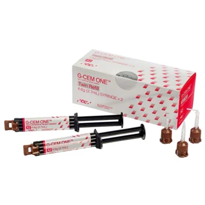 Abbildung von GC g CEM ONE Twin A2 Refill 2 x 4,6 Spritze, 15 Automix Tips regular, 5 Endo