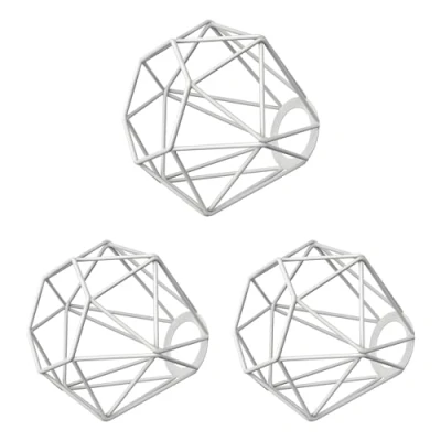 Abbildung von ledscom.de 3 Stück Käfig Lampenschirm, weiß, 160mm Ø