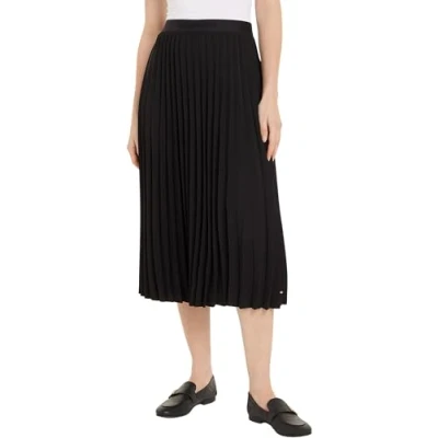 Abbildung von Tommy Hilfiger Pleated MIDI Skirt Faltenrock, Damen, Größe: 38, Black