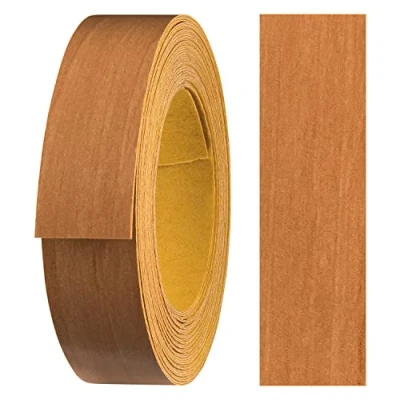 Abbildung von haggiy Melaminkanten Band selbstklebend 18mm x 5m I Kantenband Möbelkantenband Sicherer Halt ohne Bügeln Kantenumleimer Furnier für Regalbretter/Holzplatten (Erle)