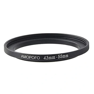 Abbildung von 43 bis 55mm Metall Filter Ring,43 Step up Filteradapter Ring von Kamera Objektiv mit 43mm Filtergewinde auf
