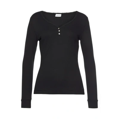 Abbildung von Lascana Nachtwäsche Shirt, Damen, Größe: 32/34, Schwarz