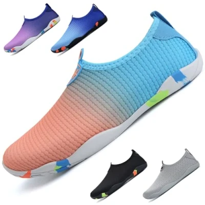 Abbildung von WateLves Badeschuhe Damen Herren Wasserschuhe Schwimmschuhe Strandschuhe Aquaschuhe Schnell Trocknend Surfschuhe Unisex Sommer(Blau Orange 40)