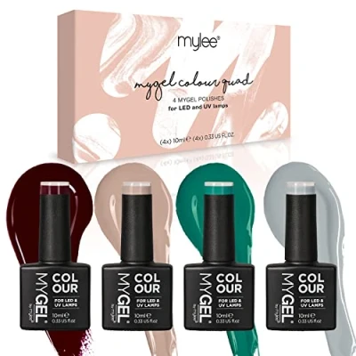 Abbildung von MyGel von MYLEE Autumn Winter Gel Nagellack Set 4x10ml UV/LED Nail Art Maniküre Pediküre für den Professionellen Einsatz im Wohnzimmer und zu Hause Langlebig Einfach Anzuwenden