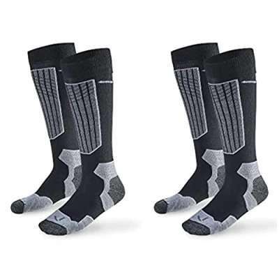 Abbildung von Black Crevice Merino Skisocken, 2 Paar, black/white, 43 46