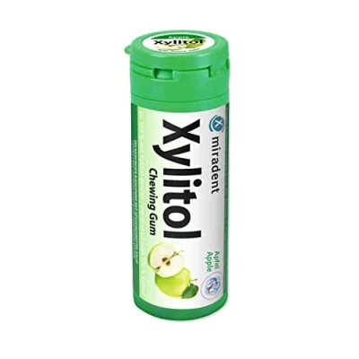 Abbildung von Miradent Xylitol Zahnpflegekaugummi Chewing Gum Kids Apfel