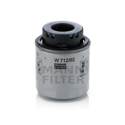 Abbildung von MANN FILTER W 712/93 Ölfilter 3/4 16 UNF 1B mit zwei Rücklaufsperrventilen Anschraubfilter VOLKSWAGEN: Golf 6, 6 Variant, Scirocco III