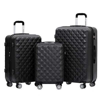 Abbildung von BEIBYE Zwillingsrollen 2066 Hartschale Trolley Koffer Reisekoffer Gepäck M L XL Set (Schwarz, Set)