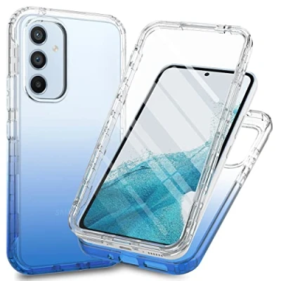 Abbildung von XINNI Hülle für Samsung Galaxy A54 5G, 360 Grad Stoßfeste Schutzhülle mit Integriertem Bildschirmschutz, Robuster Bumper Outdoor Full Body Case, Blau